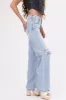 Risen Light Wash Wide Leg Ripped Jeans sold by Lime Lush