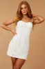 White Sleeveless Lace Bustier Mini Dress sold by Lime Lush