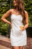 White Sleeveless Lace Bustier Mini Dress sold by Lime Lush