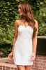 White Sleeveless Lace Bustier Mini Dress sold by Lime Lush