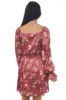 Ruby Floral Bubble Sleeve Satin Mini Dress sold by Lime Lush
