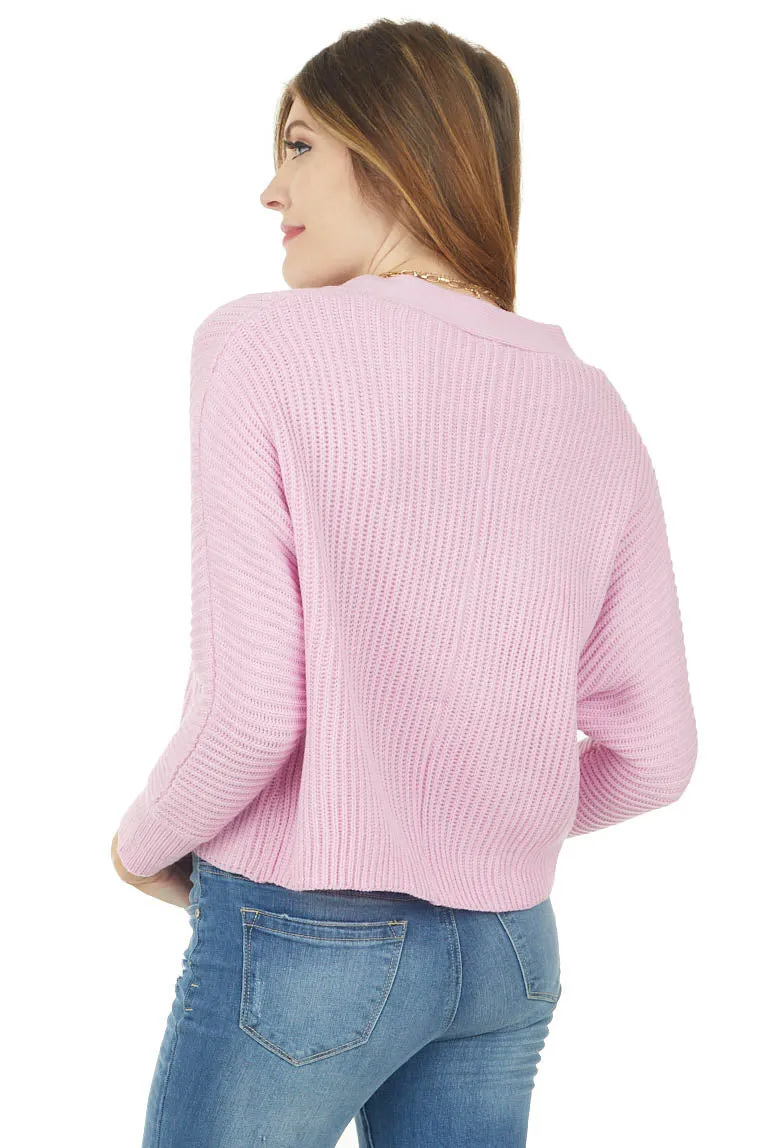 Carnation Dolman Sleeve Ribbed Knit Cardigan sold by Lime Lush product image thumbnail 4