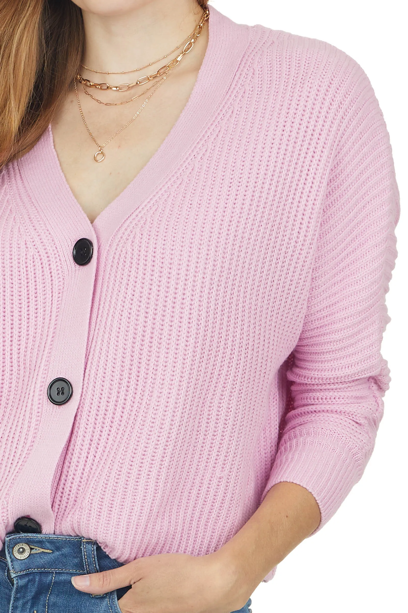 Carnation Dolman Sleeve Ribbed Knit Cardigan sold by Lime Lush product image thumbnail 5