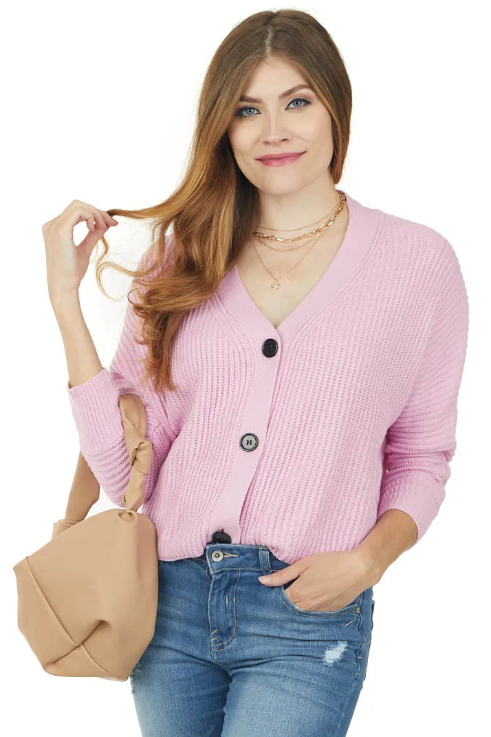 Carnation Dolman Sleeve Ribbed Knit Cardigan sold by Lime Lush
