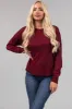 Maroon Back Button Detail Long Sleeve Top sold by Lime Lush