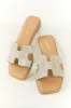 Silver Rhinestone Open Toed Slip On Sandals sold by Lime Lush