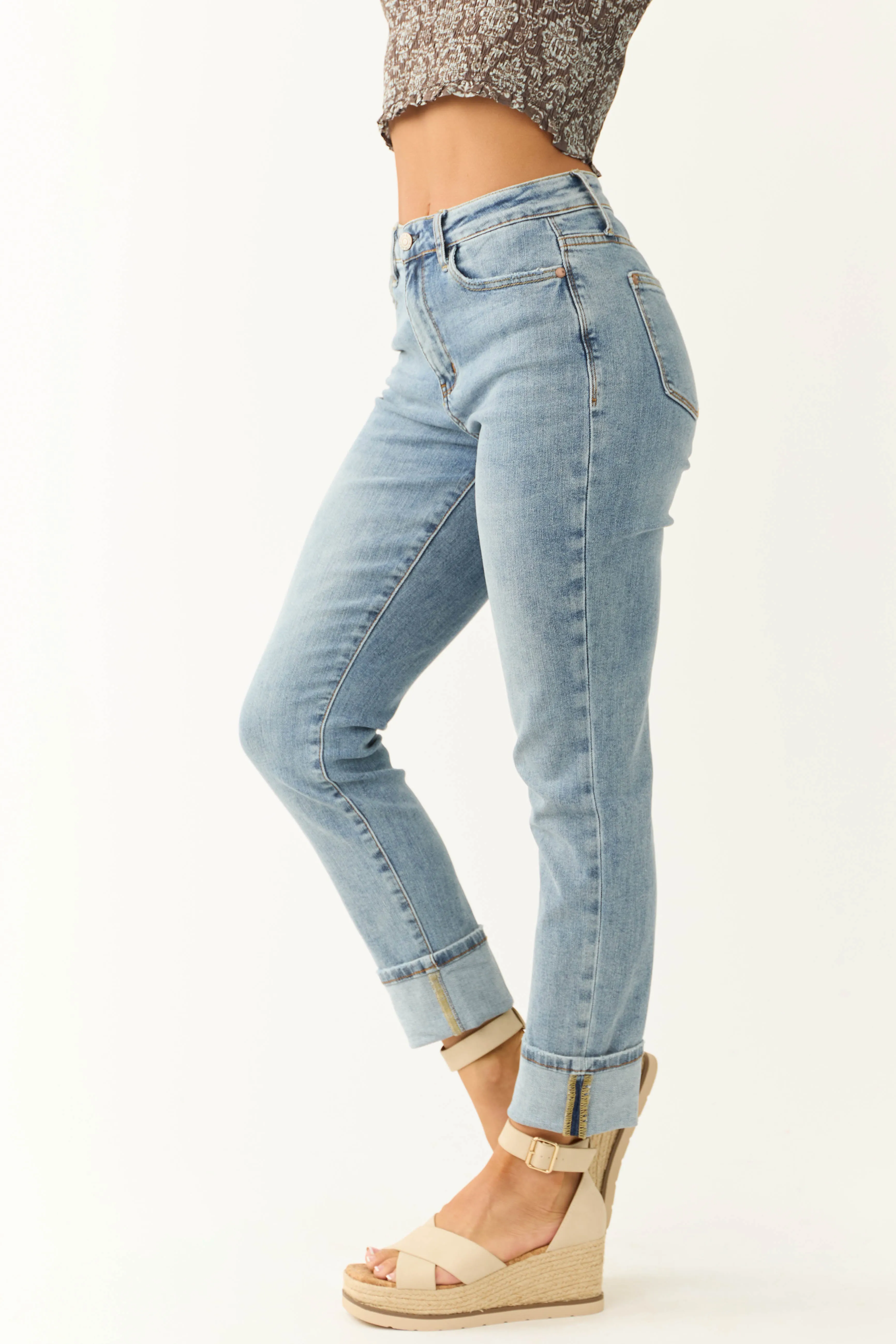 Judy Blue Light Vintage Wash Boyfriend Jeans sold by Lime Lush product image thumbnail 4