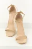 Nude Faux Leather Ankle Strap High Heels sold by Lime Lush