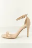 Nude Faux Leather Ankle Strap High Heels sold by Lime Lush