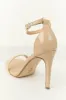 Nude Faux Leather Ankle Strap High Heels sold by Lime Lush
