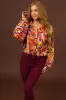Flying Tomato Multicolor Abstract Long Sleeve Button Blouse sold by Lime Lush