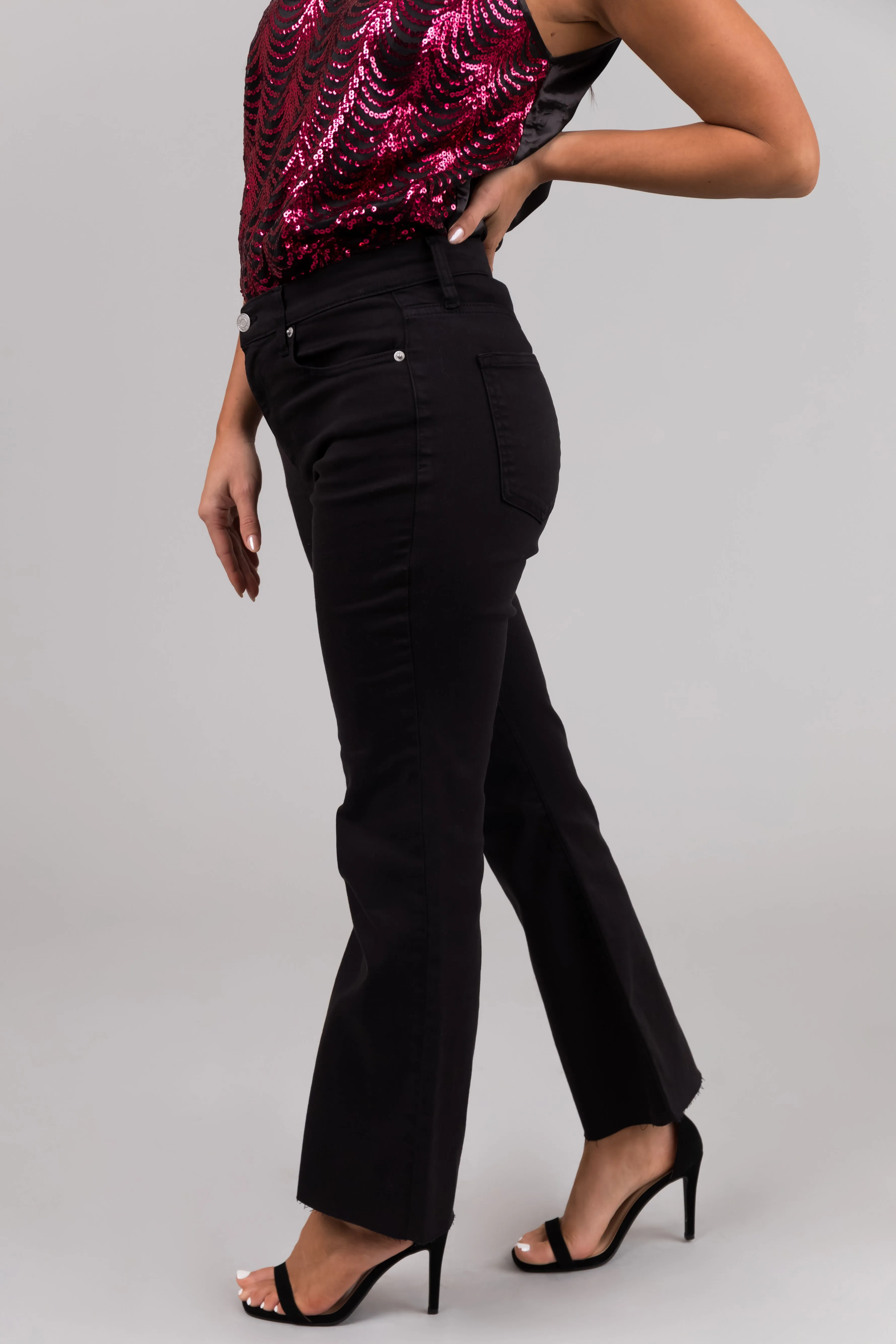 Sneak Peek Black High Rise Cropped Jeans sold by Lime Lush product image thumbnail 2