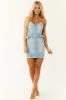 Light Wash Denim Fitted Strapless Mini Dress sold by Lime Lush