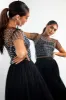Black Pearl and Rhinestone Short Sleeve Mesh Top sold by Lime Lush