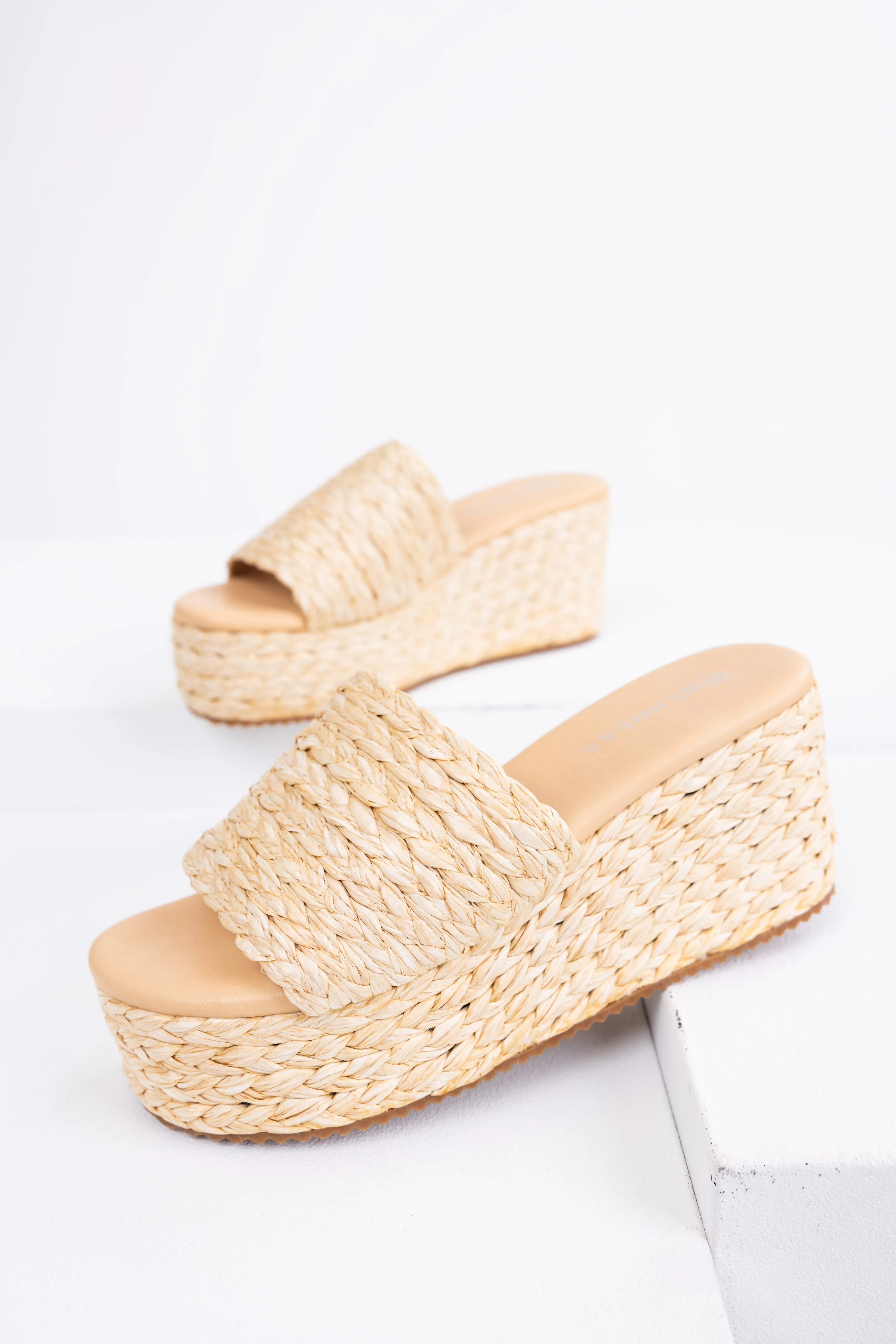 Sand Jute Woven Cushioned Platform Wedges sold by Lime Lush