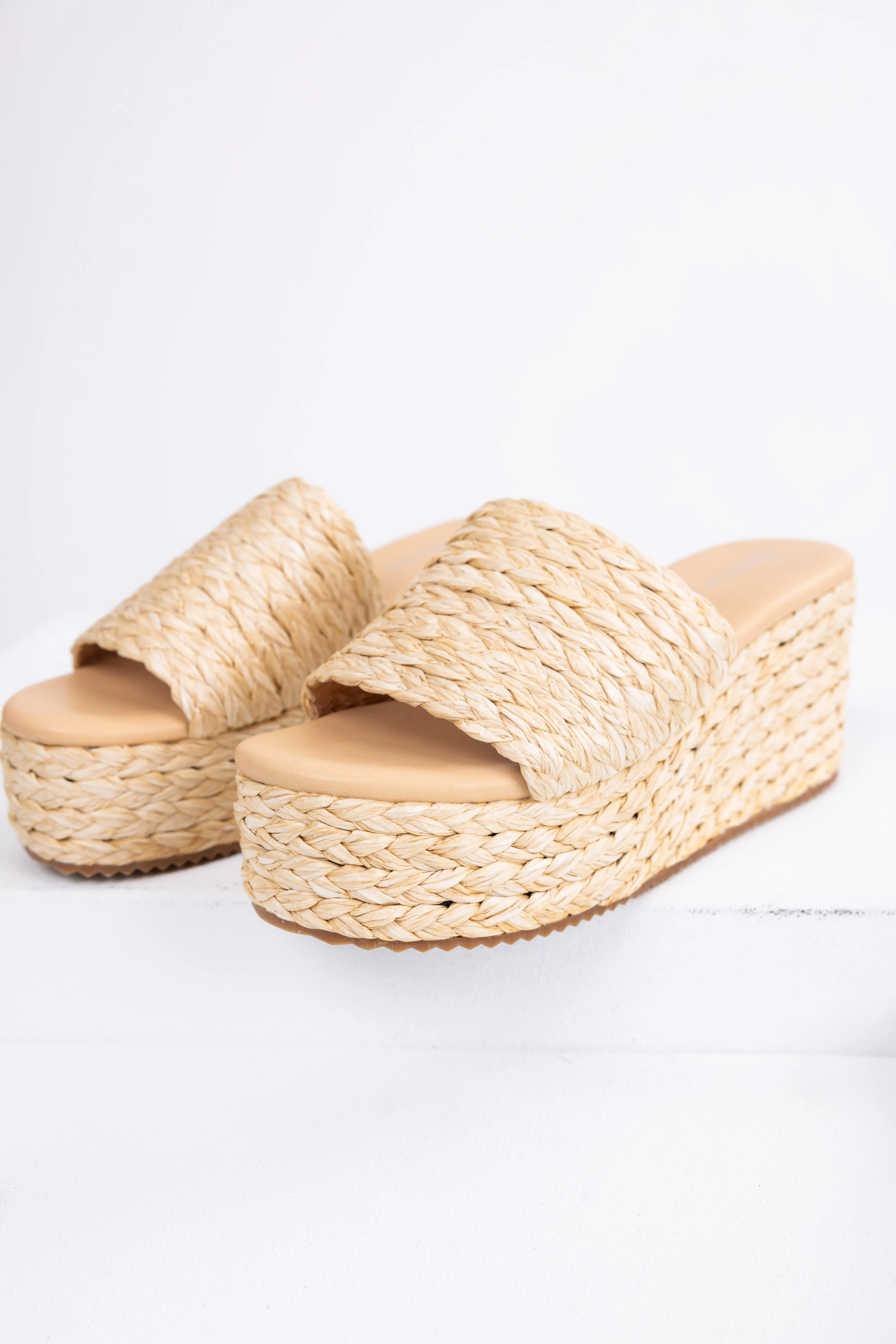 Sand Jute Woven Cushioned Platform Wedges sold by Lime Lush product image thumbnail 2