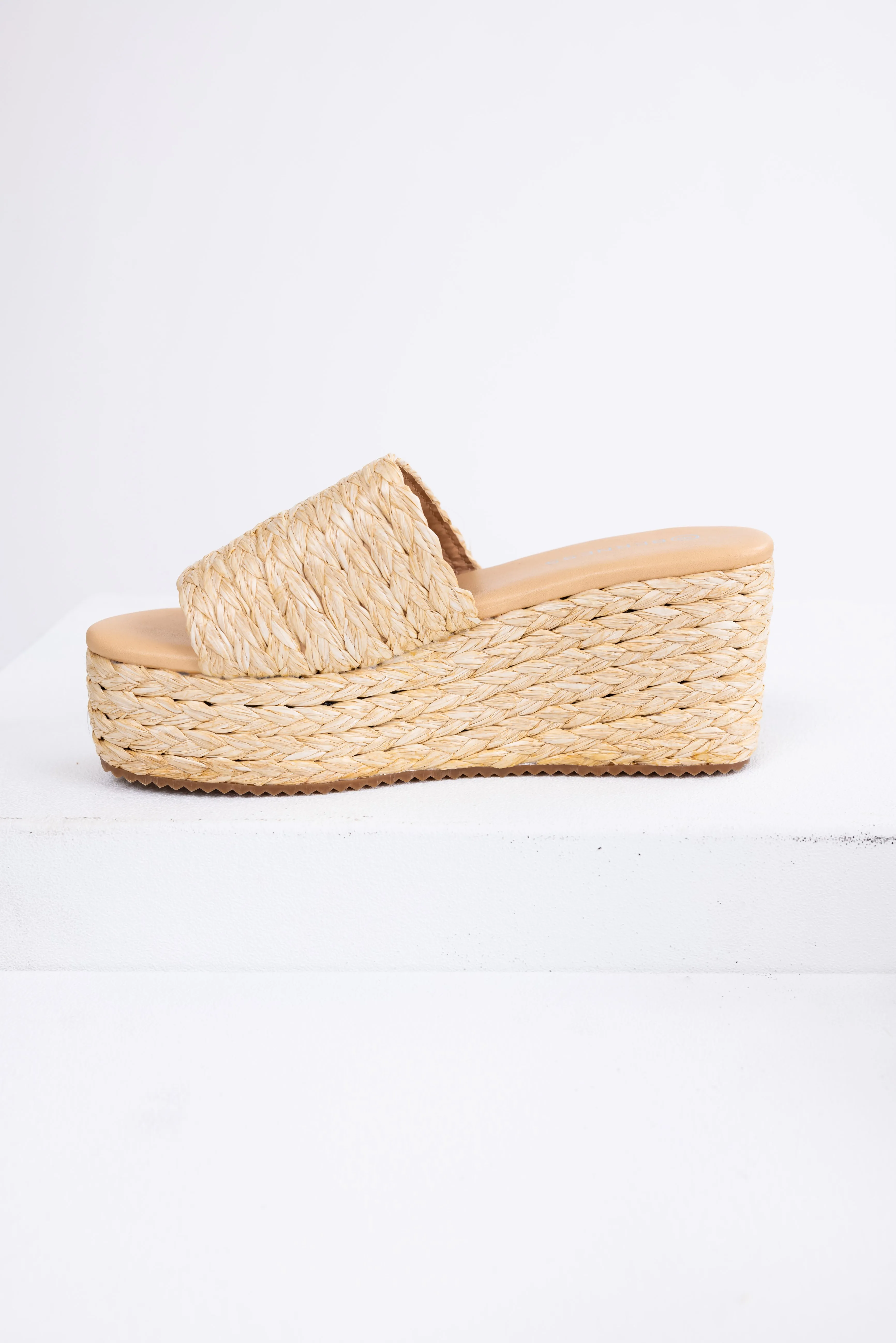 Sand Jute Woven Cushioned Platform Wedges sold by Lime Lush product image thumbnail 3