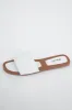 White Pleather Single Band Cushioned Sandals sold by Lime Lush