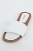White Pleather Single Band Cushioned Sandals sold by Lime Lush