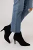 Black Faux Suede Pointed Toe Stiletto Booties sold by Lime Lush