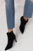 Black Faux Suede Pointed Toe Stiletto Booties sold by Lime Lush