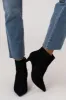 Black Faux Suede Pointed Toe Stiletto Booties sold by Lime Lush