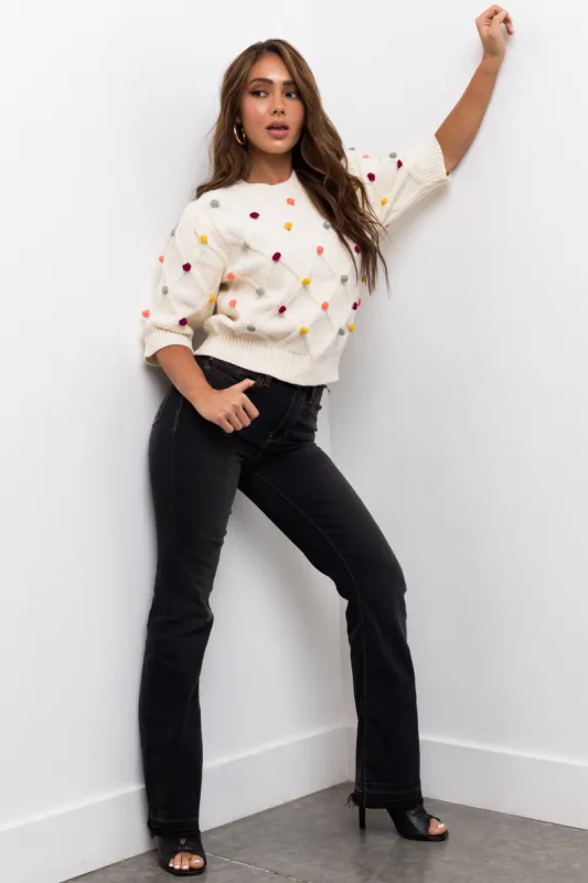 Judy Blue Washed Black High Rise Raw Hem Bootcut Jeans sold by Lime Lush