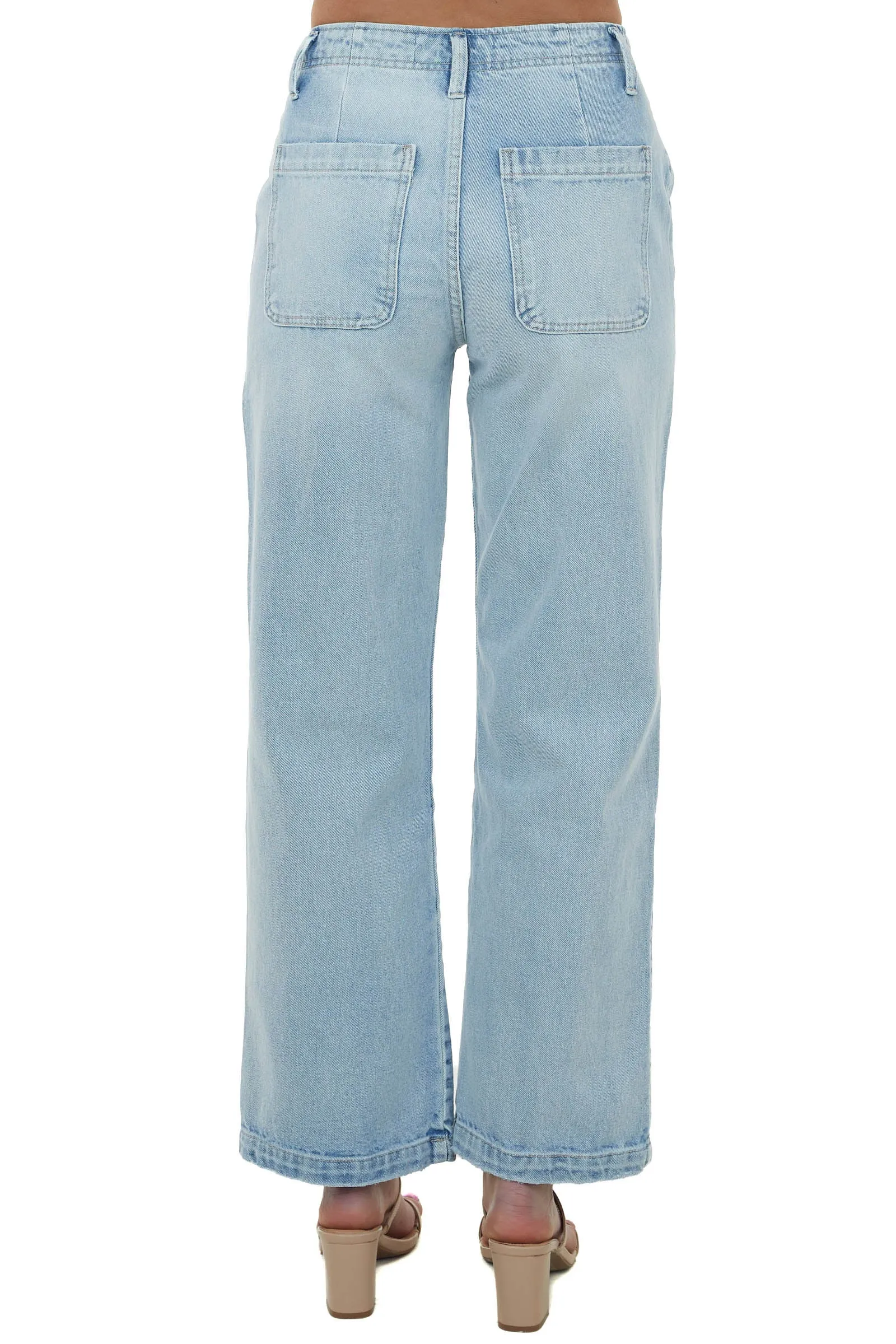 KanCan Light Wash Wide Leg Jeans with Side Pockets sold by Lime Lush product image thumbnail 3