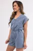 Light Wash Denim Button Down Romper sold by Lime Lush