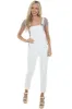KanCan White Skinny Leg Chest Pocket Denim Overalls sold by Lime Lush