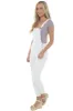 KanCan White Skinny Leg Chest Pocket Denim Overalls sold by Lime Lush