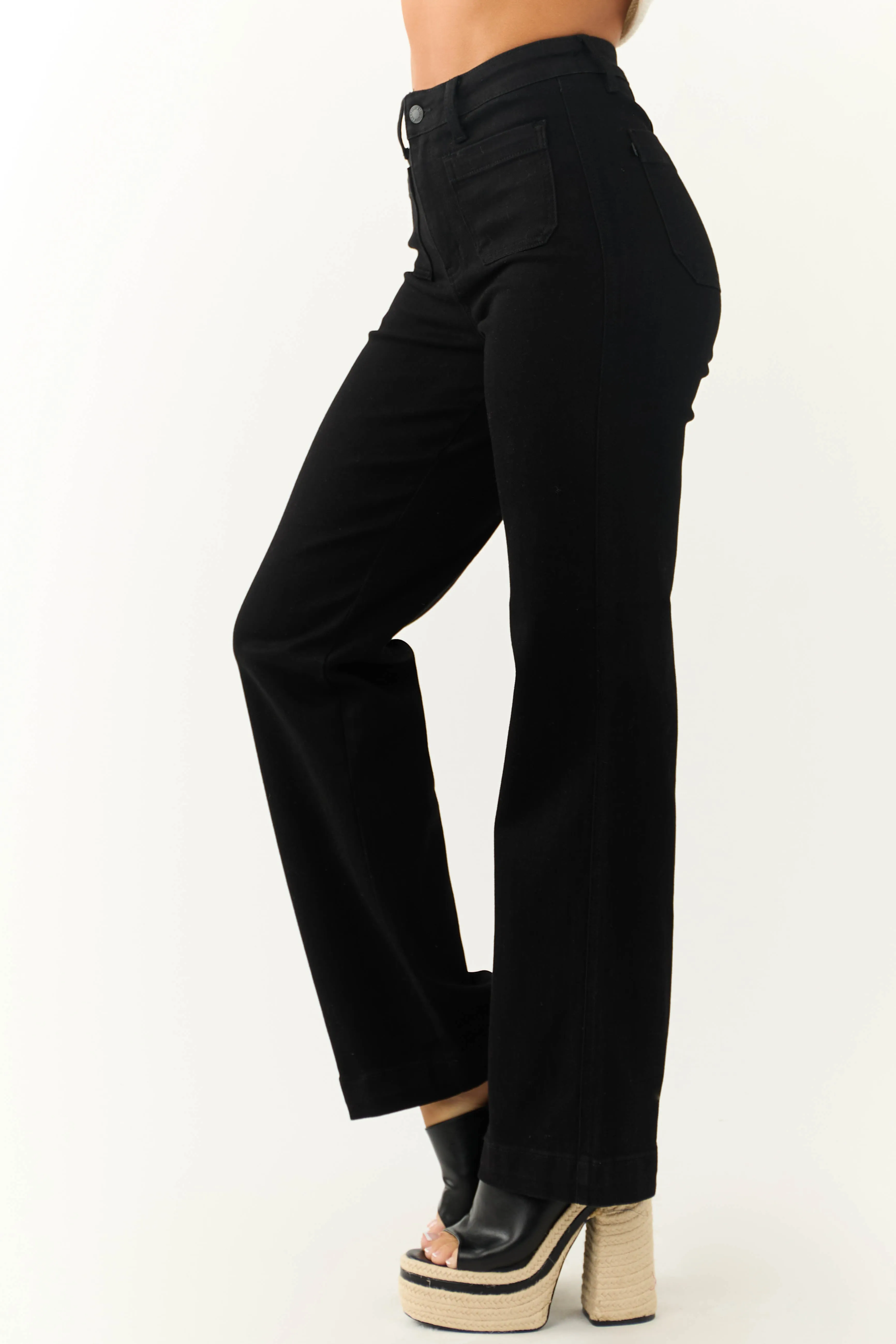 Judy Blue Black Patch Pocket Straight Jeans sold by Lime Lush product image thumbnail 3