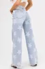 Risen Light Wash Star Print Wide Leg Jeans sold by Lime Lush