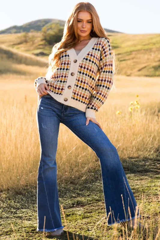 KanCan Dark Wash Mid Rise Flare Jeans sold by Lime Lush