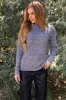 Graphite Button Shoulder Turtleneck Sweater sold by Lime Lush
