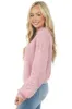 Dusty Rose Textured Bubble Sleeve Knit Sweater sold by Lime Lush