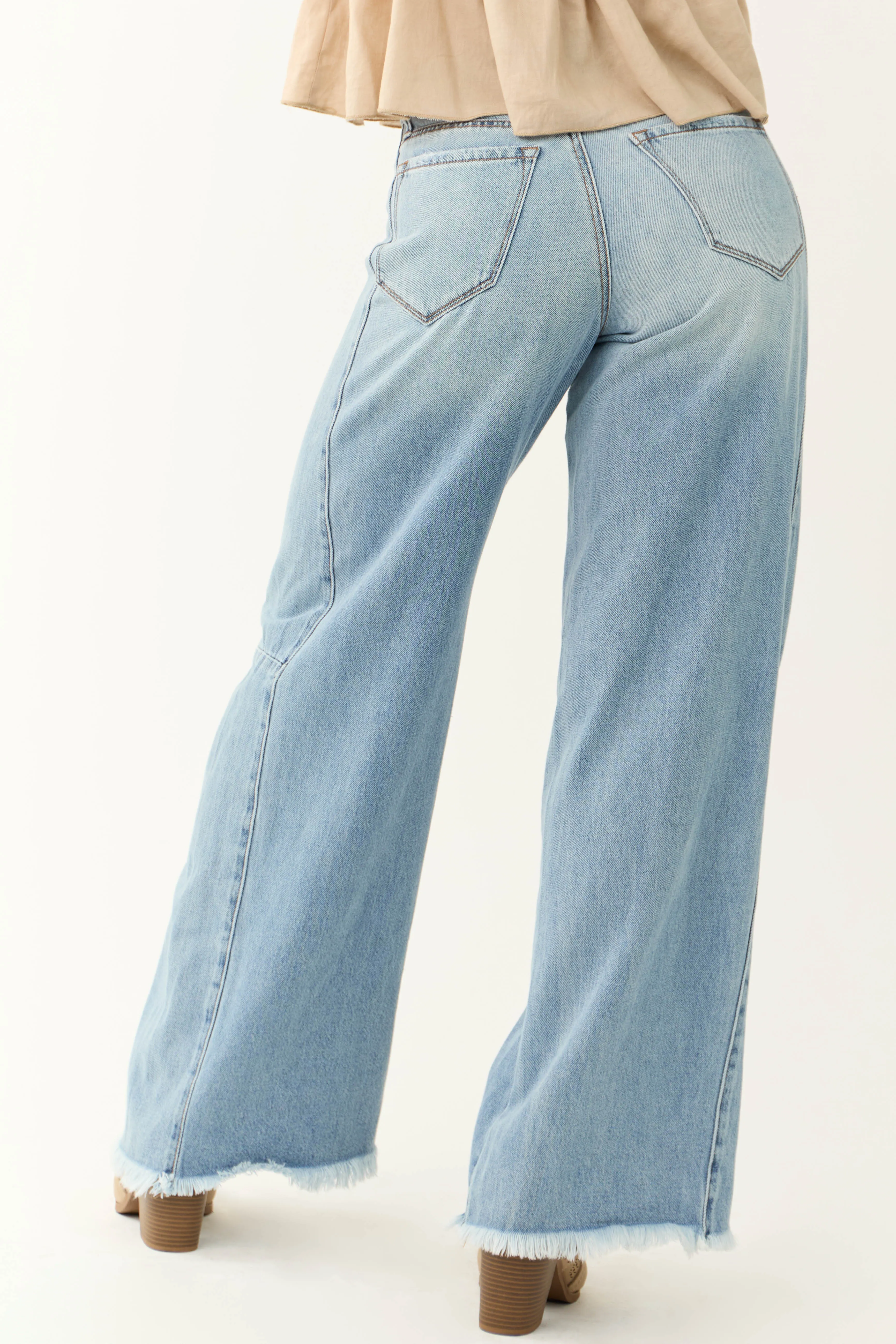 Cello Medium Wash Denim Mid Rise Wide Leg Jeans sold by Lime Lush product image thumbnail 5