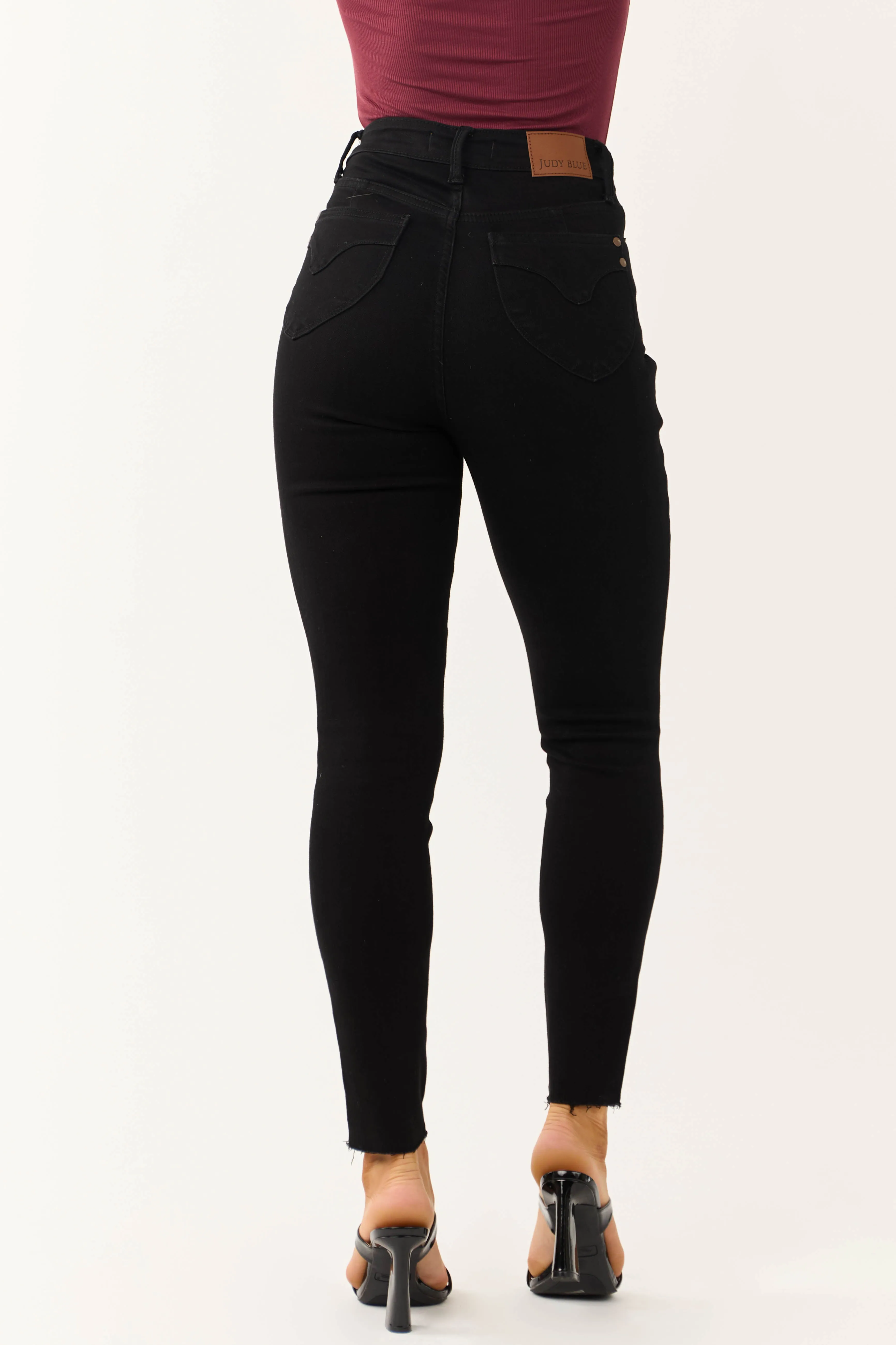 Judy Blue Black Tummy Control Skinny Jeans sold by Lime Lush product image thumbnail 4