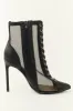 Black Sheer Mesh Lace Up Stiletto Booties sold by Lime Lush