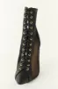 Black Sheer Mesh Lace Up Stiletto Booties sold by Lime Lush