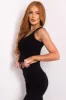 Black Square Neck Cotton Corset Tank Top sold by Lime Lush