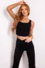 Black Square Neck Cotton Corset Tank Top sold by Lime Lush