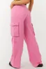 Timing Bubblegum High Rise Wide Leg Denim Cargo Pants sold by Lime Lush