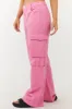 Timing Bubblegum High Rise Wide Leg Denim Cargo Pants sold by Lime Lush
