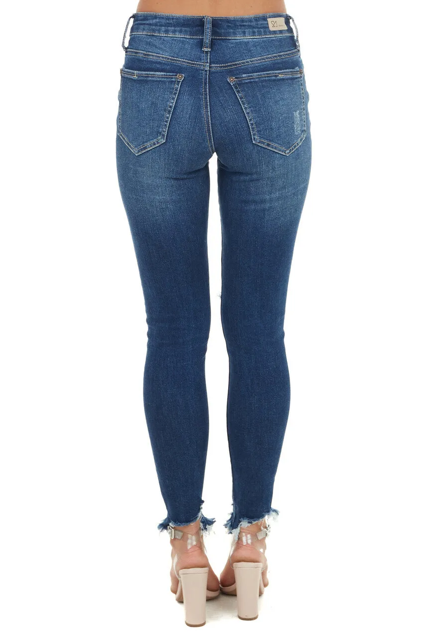 Special A Medium Wash Mid Rise Skinny Jean with Distressing sold by Lime Lush product image thumbnail 3