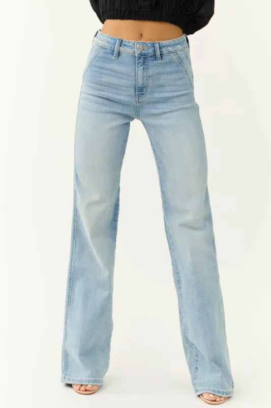 KanCan Light Wash Ultra High Rise Flare Jeans sold by Lime Lush