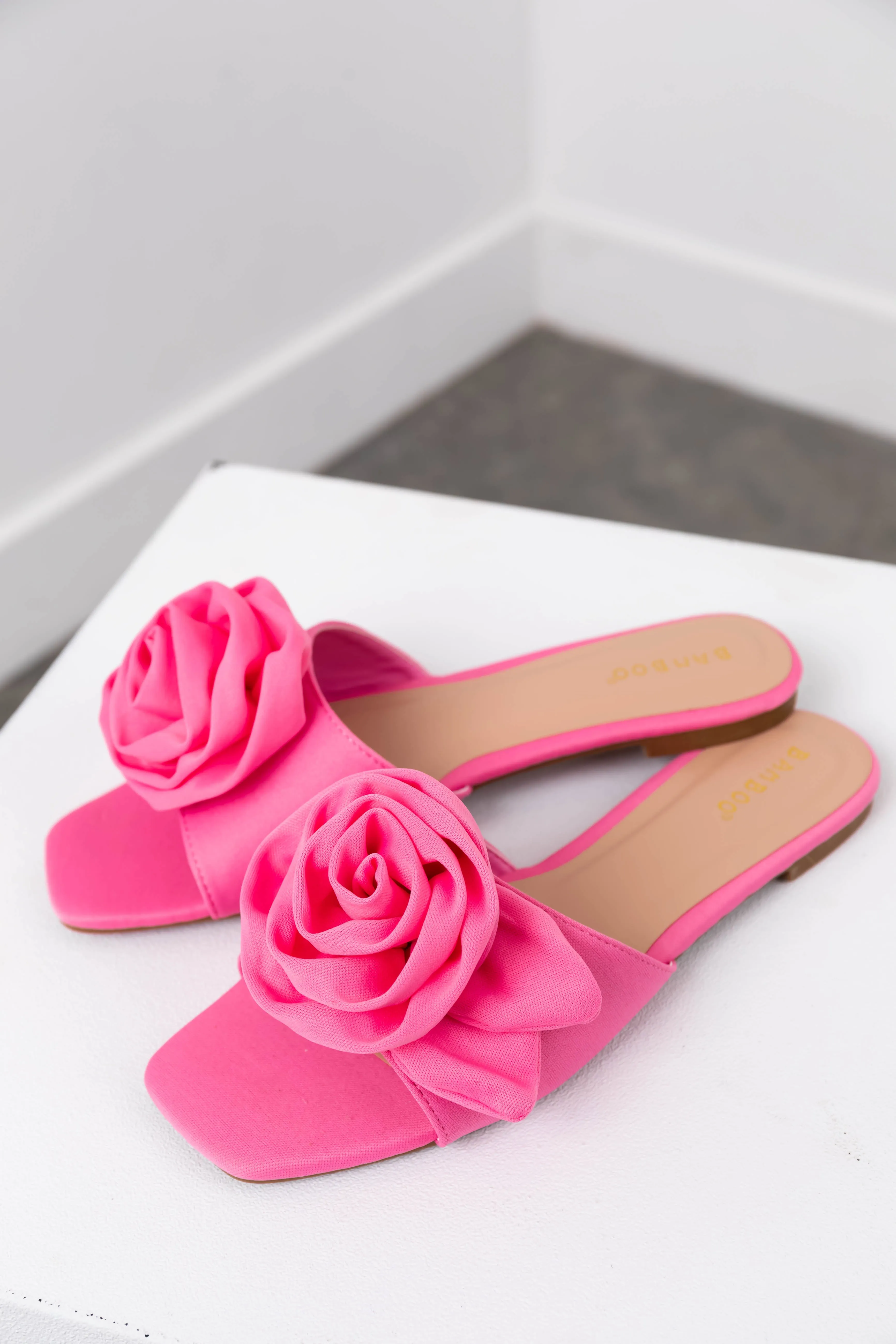 Bubblegum Rose Strap Square Toe Sandals sold by Lime Lush