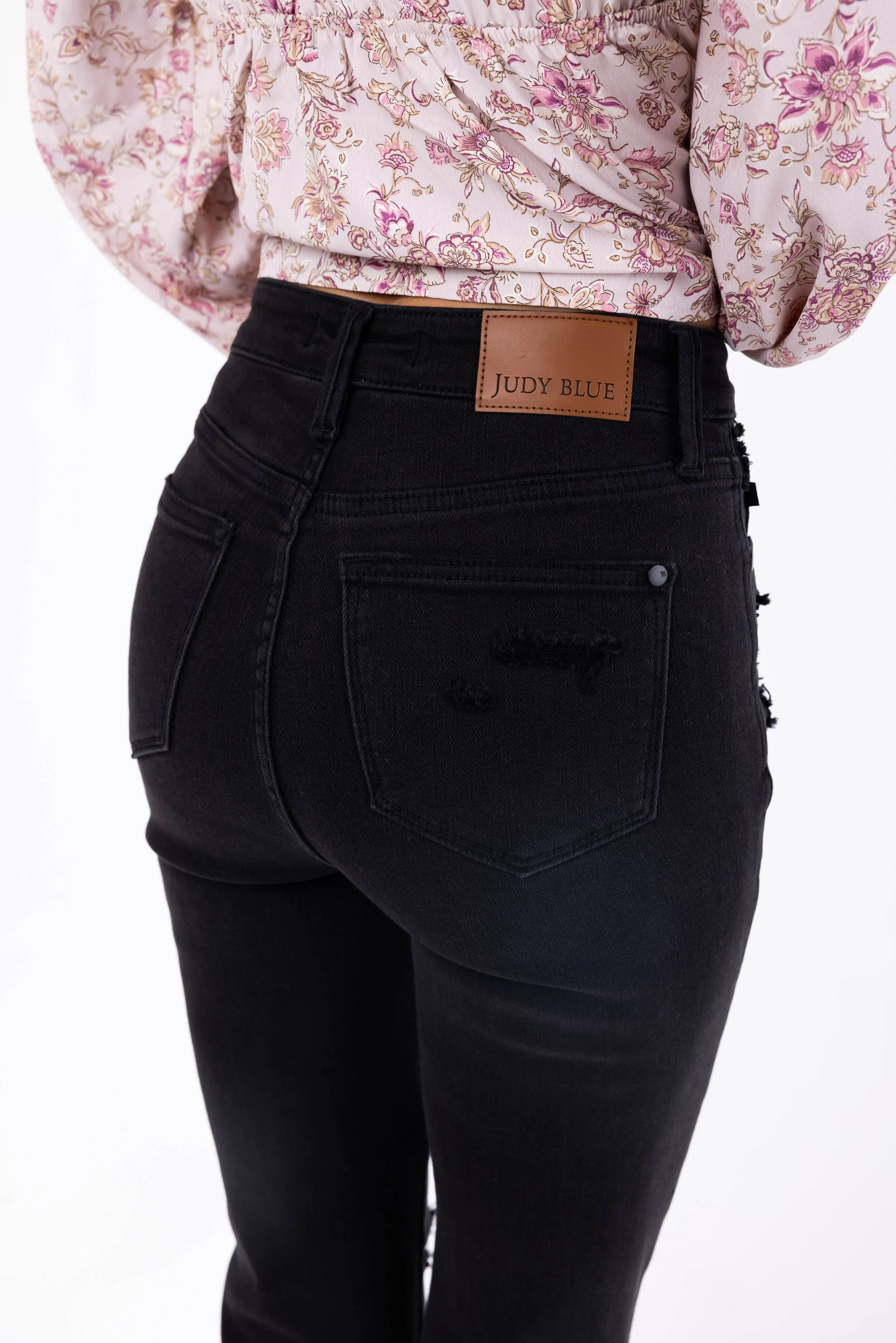 Judy Blue Black Tummy Control Flare Leg Jeans sold by Lime Lush product image thumbnail 5