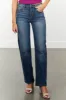 Sneak Peek Medium Vintage Wash High Waisted Straight Jeans sold by Lime Lush