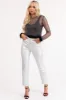 Black Rhinestone Sheer Feather Sleeve Crop Top sold by Lime Lush